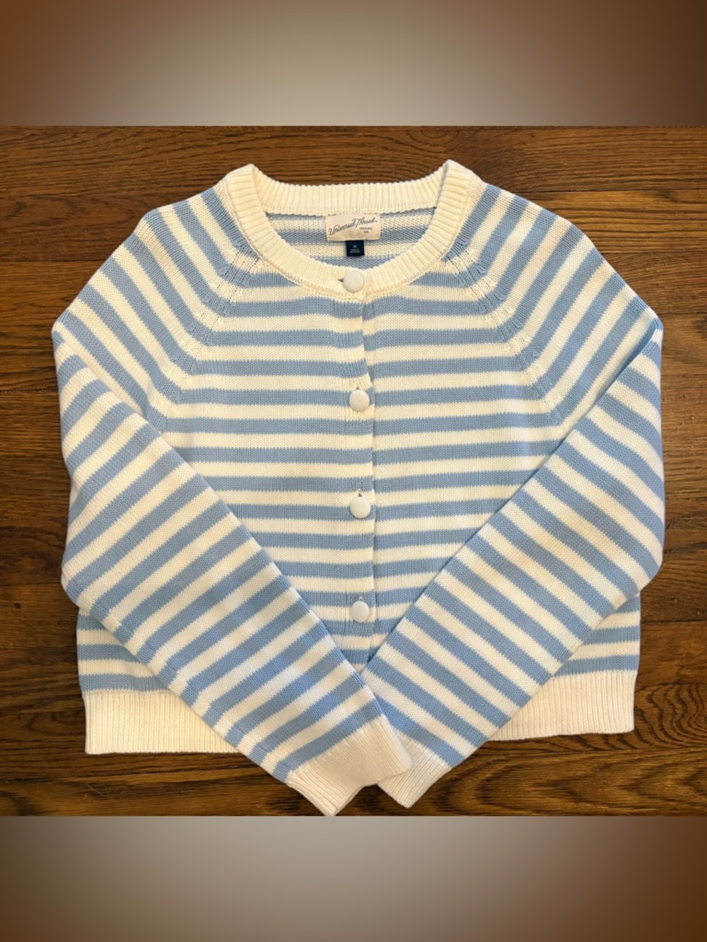 Universal Thread Light Blue & White Striped Button-Front Cardigan *NWOT*